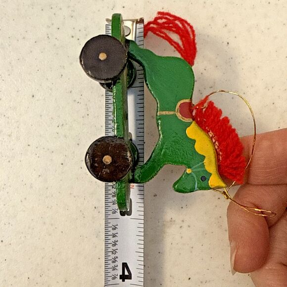 Vtg Wooden Christmas Ornament 8 Lot Rocking Horse Nutcracker Bell Bear Tree - Picture 9 of 16